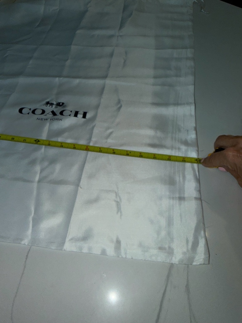 Coach White Drawstring Logo Dust Bag - Picture 4 of 4